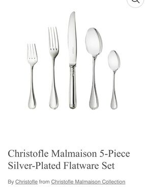 Christofle Malmaison 5-Piece Flatware Set in Silver Tone
